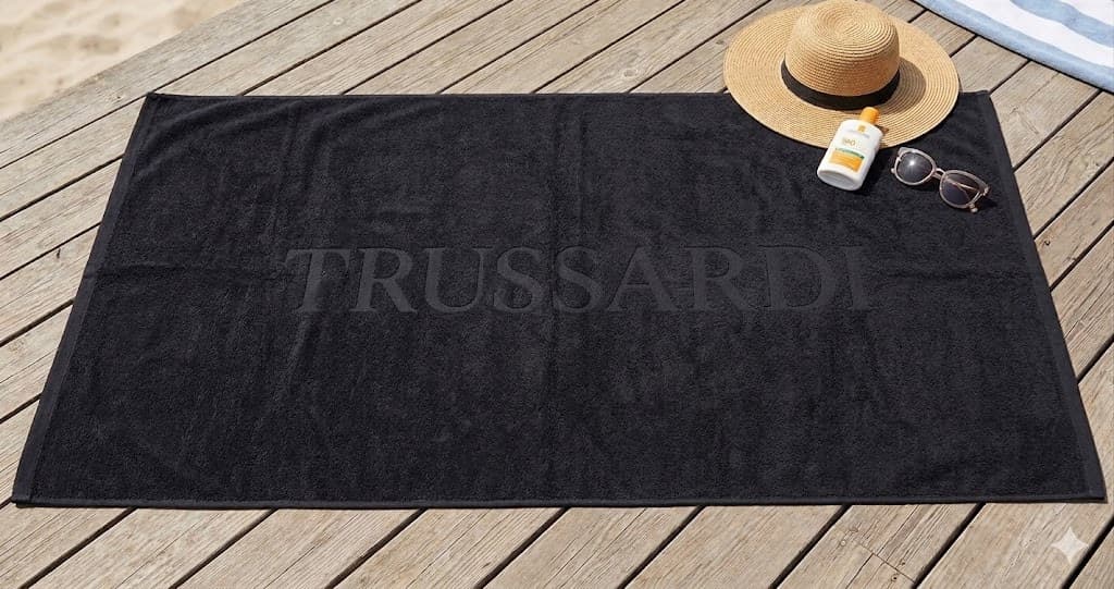 Telo Mare Trussardi Home Logo 2026 - Spugna Jacquard in Puro Cotone - 4