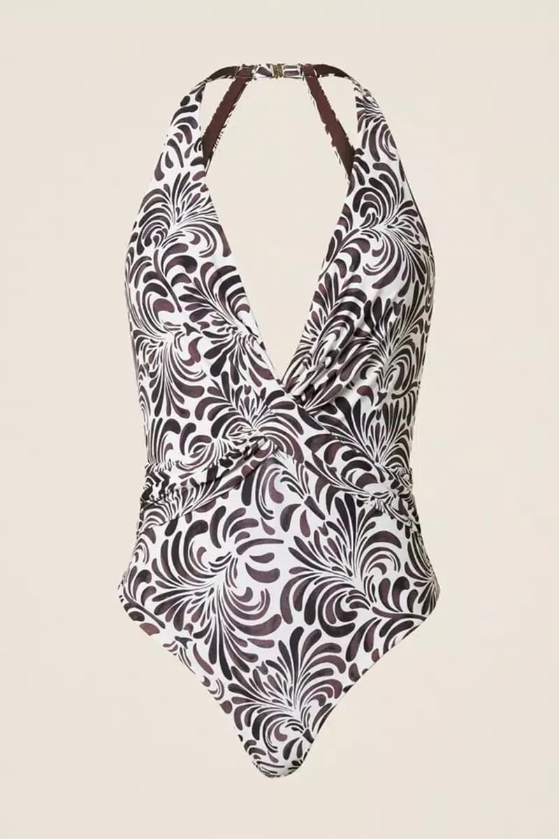 Costume intero con stampa foglie | TWINSET - 5