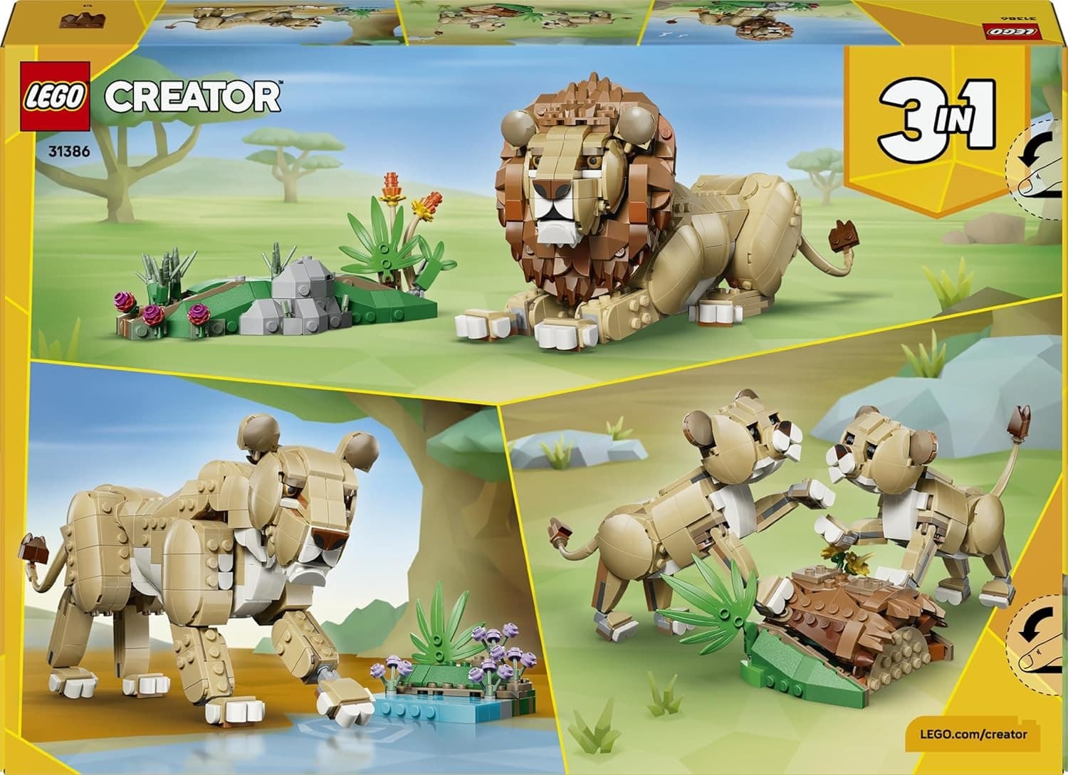 Lego Creator - Animali Selvatici: Leone Maestoso 3in1 - 31386 - 6