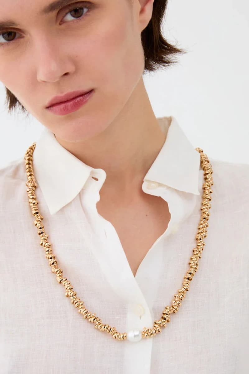 Collana girocollo con perla naturale oro | NALÌ - 4