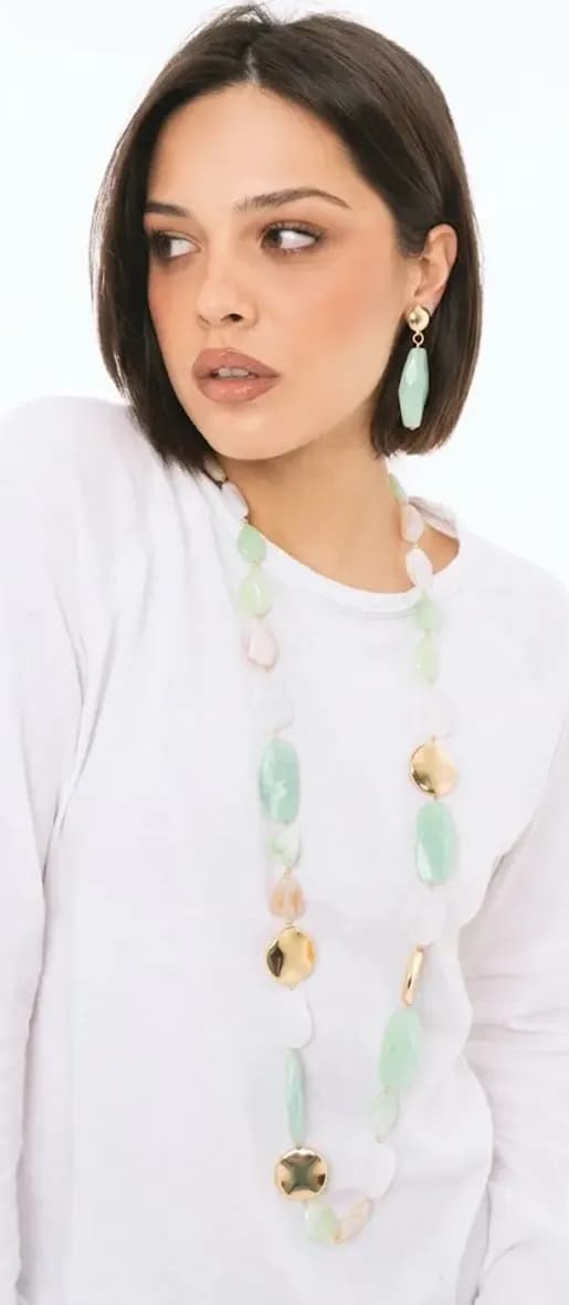 Collana lunga con pietre in acrilico | MYA ACCESSORIES