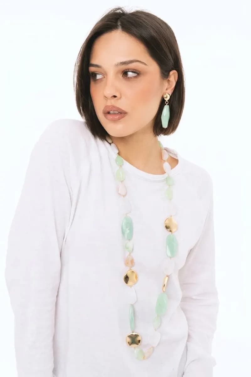 Collana lunga con pietre in acrilico | MYA ACCESSORIES - 3