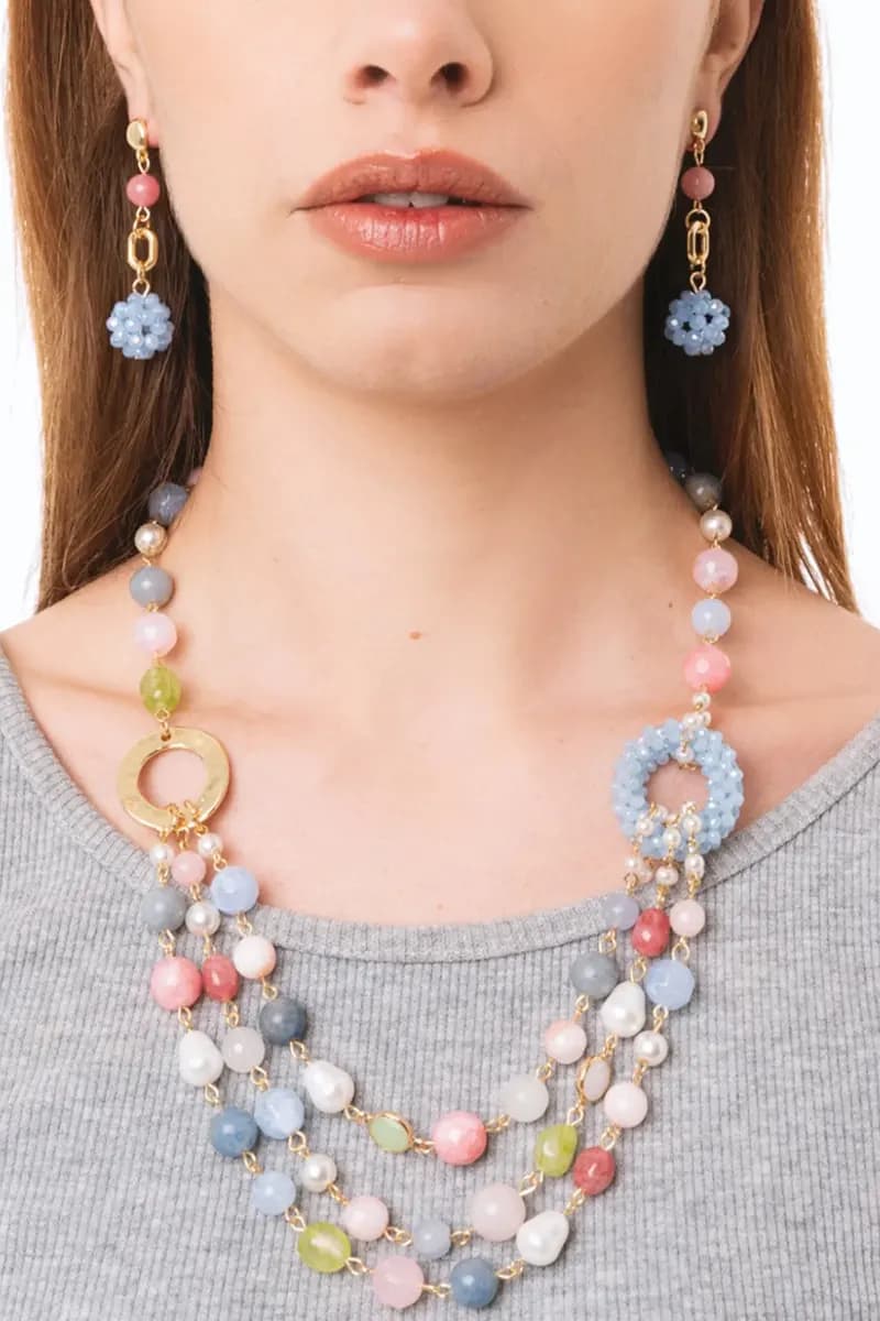 Collana girocollo multilinee con pietre dure | MYA ACCESSORIES - 5