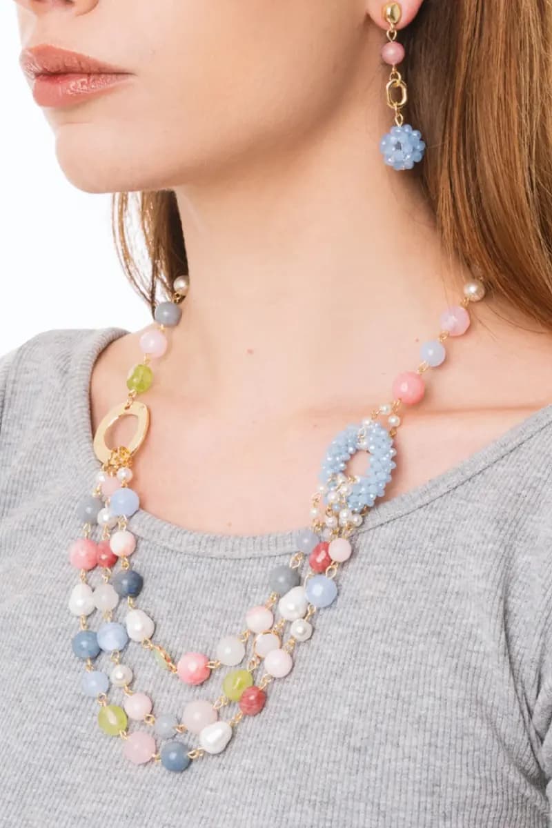 Collana girocollo multilinee con pietre dure | MYA ACCESSORIES - 4
