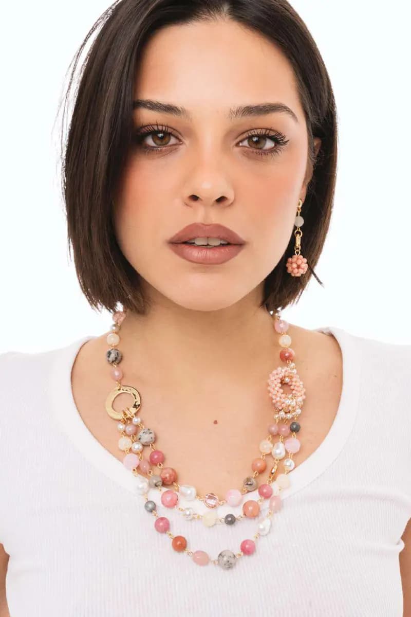 Collana girocollo multilinee con pietre dure | MYA ACCESSORIES - 3