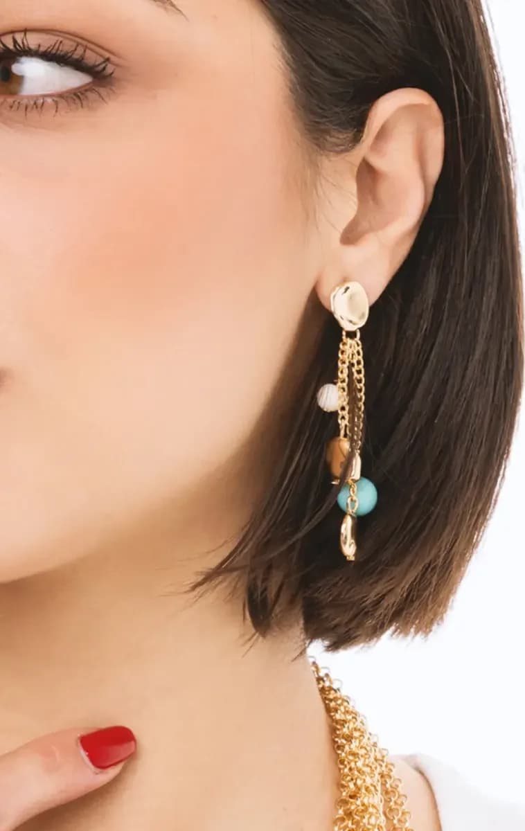 Orecchini pendenti con perle in acrilico | MYA ACCESSORIES - 3