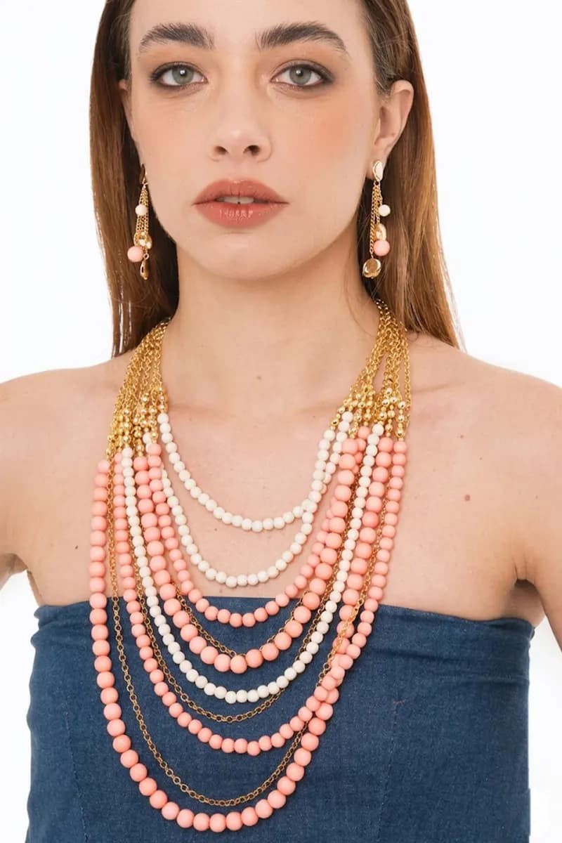 Collana girocollo multilinee con perle | MYA ACCESSORIES - 3