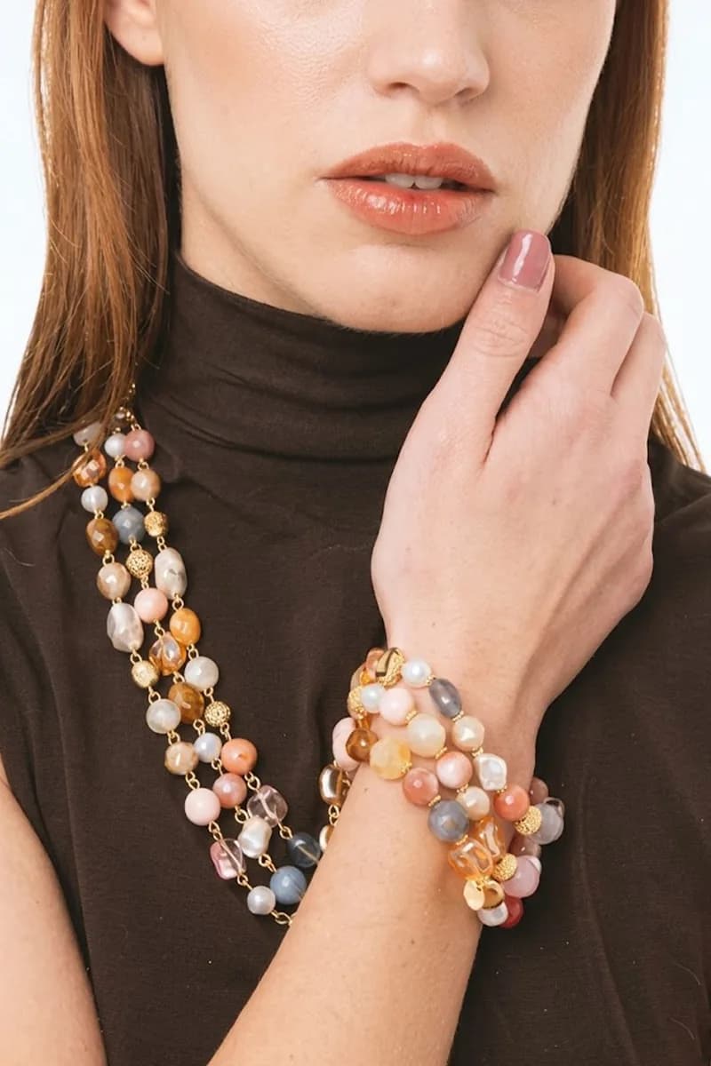 Bracciale elastico con pietre in acrilico | MYA ACCESSORIES - 3