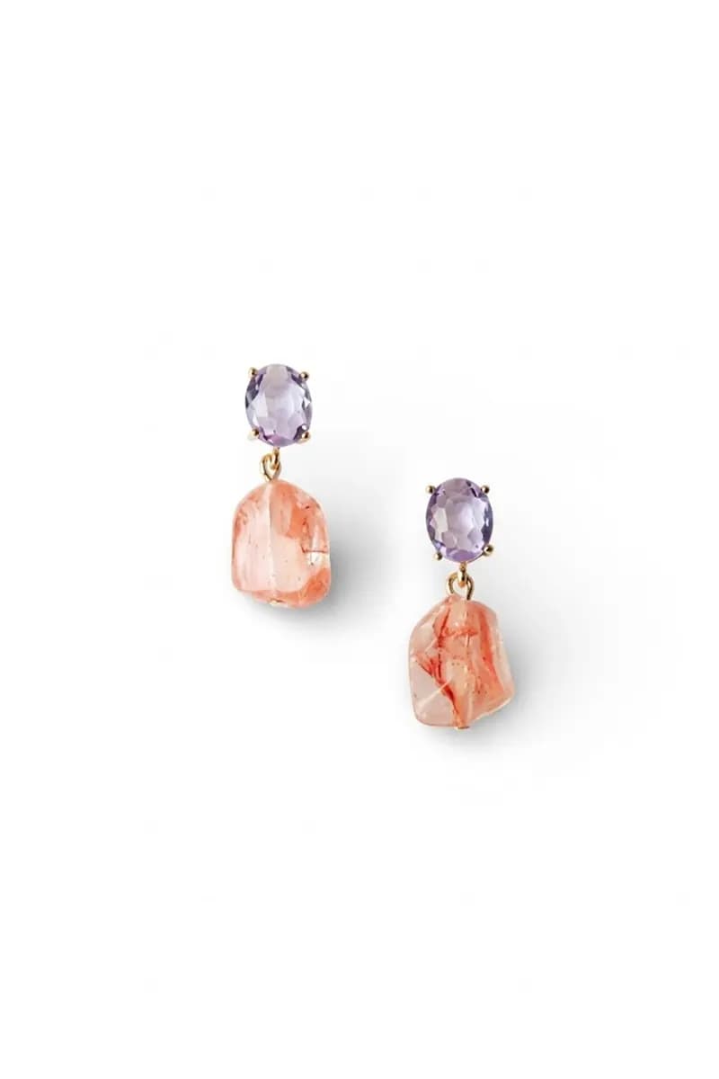 Orecchini pendenti con pietre in vetro | MYA ACCESSORIES - 2