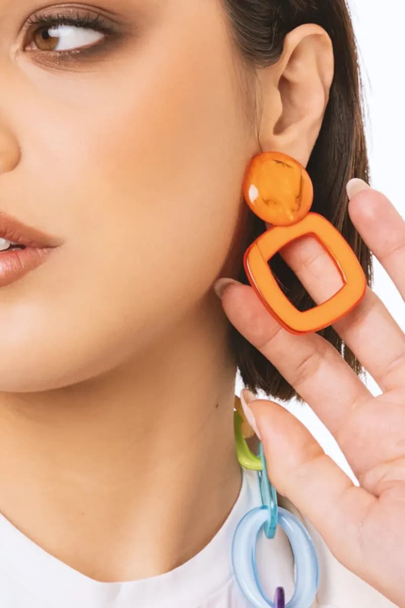 Orecchini pendenti a clip in acrilico | MYA ACCESSORIES - 3