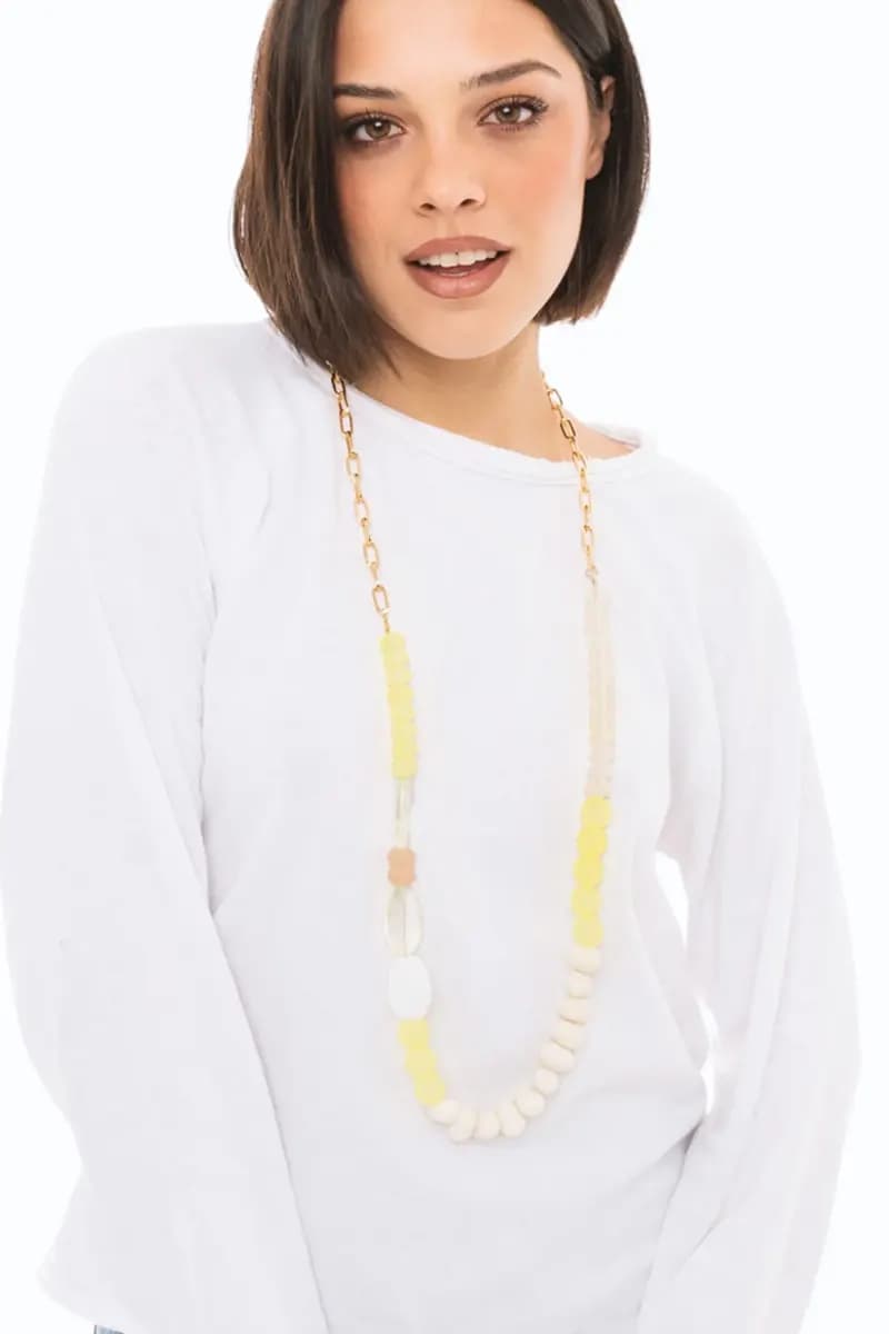 Collana lunga catena con pietre in acrilico | MYA ACCESSORIES - 4
