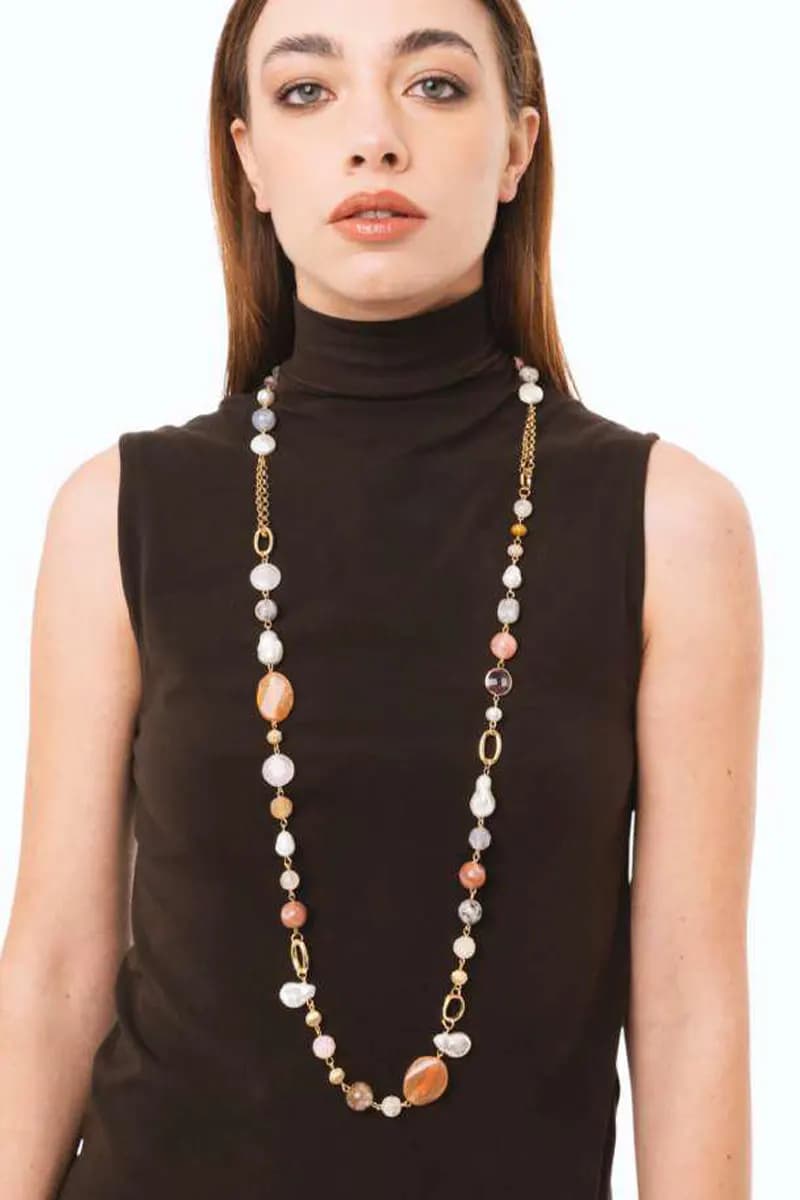 Collana lunga con pietre in acrilico | MYA ACCESSORIES - 3