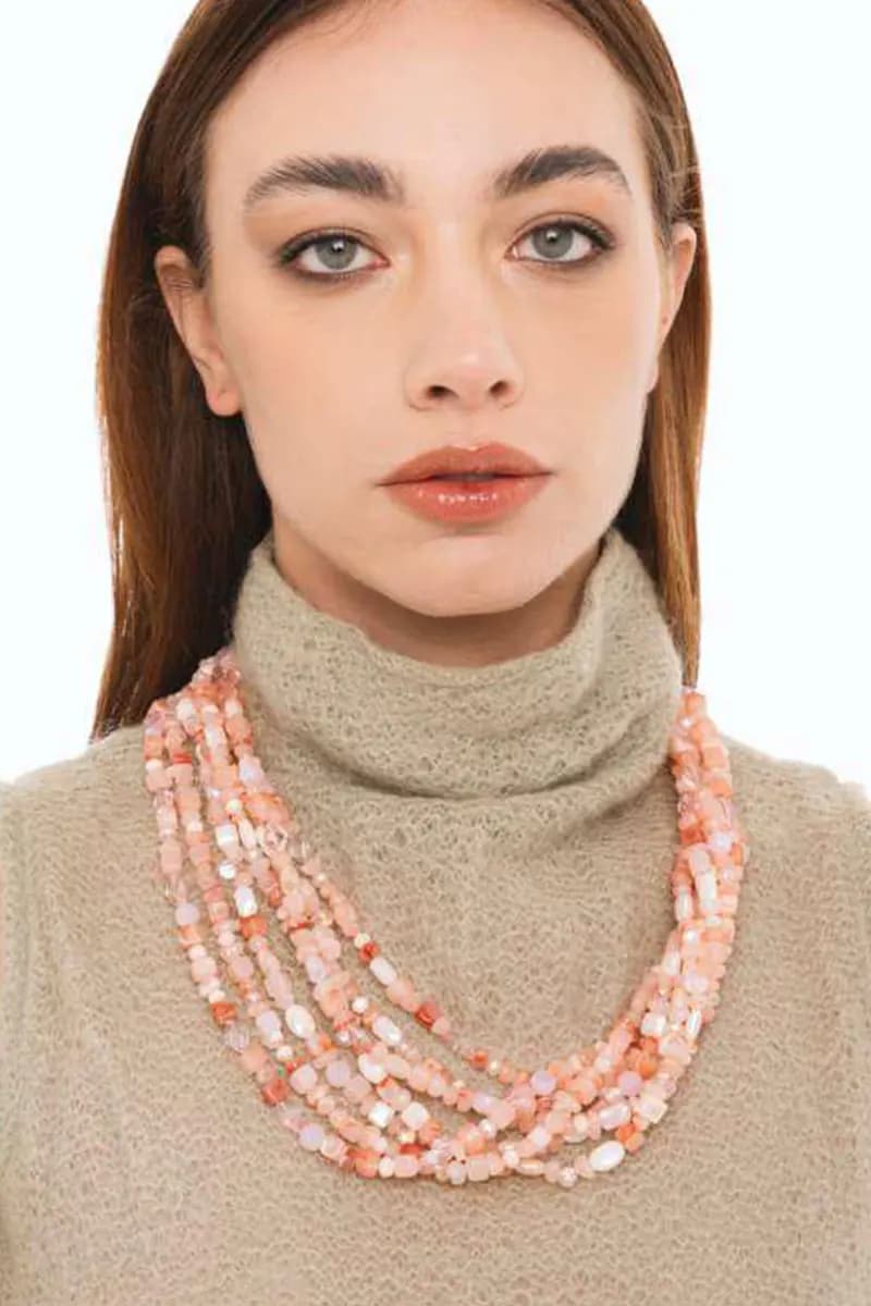 Collana girocollo multilinee con pietre | MYA ACCESSORIES - 3