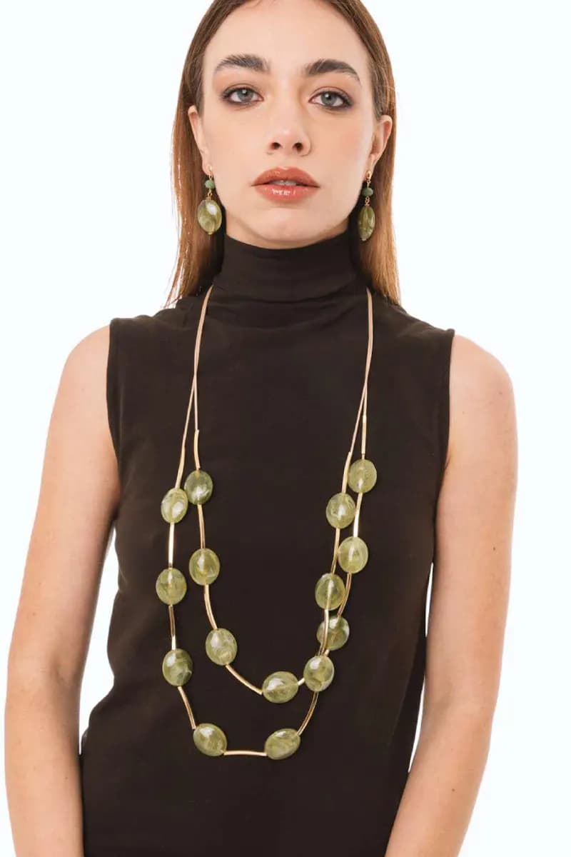 Collana lunga con pietre in acrilico | MYA ACCESSORIES - 3