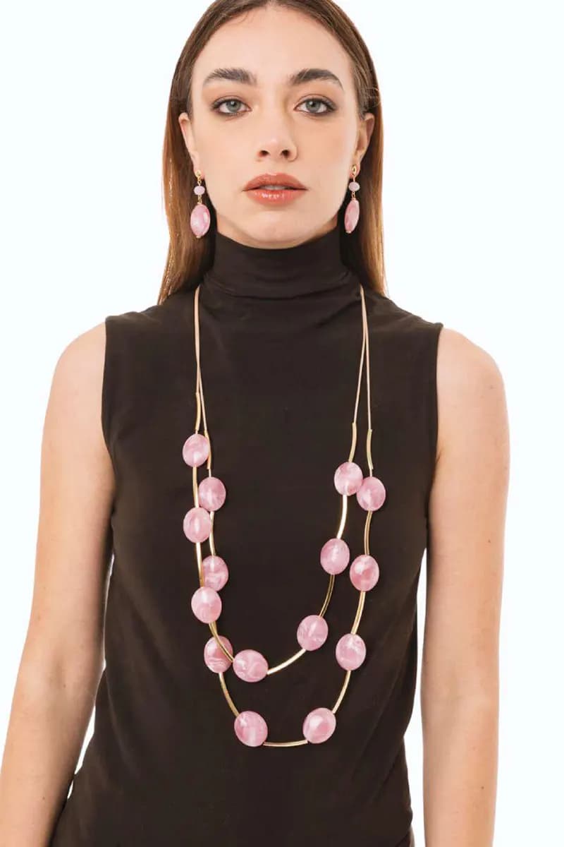 Collana lunga con pietre in acrilico | MYA ACCESSORIES - 2