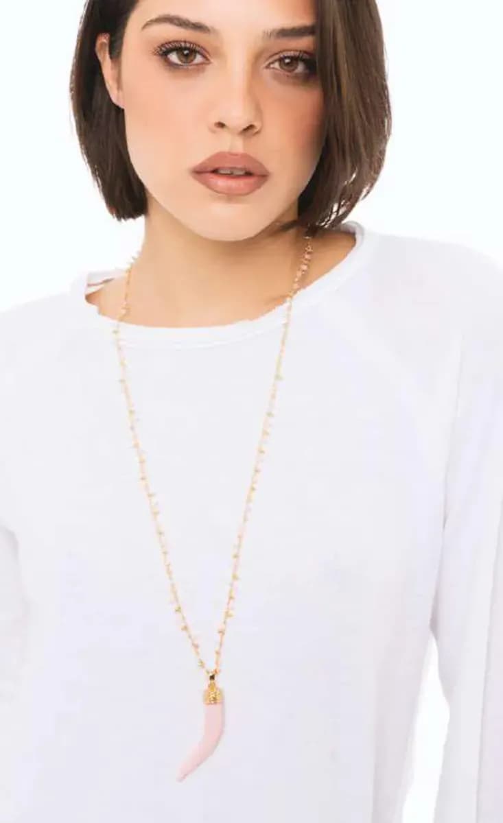 Collana lunga catena con pendente corno | MYA ACCESSORIES
