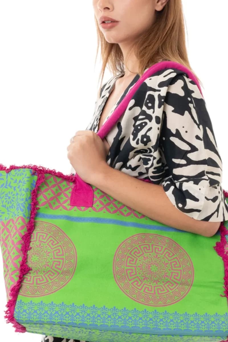 Borsa mare in cotone fluo | MYA ACCESSORIES - 3