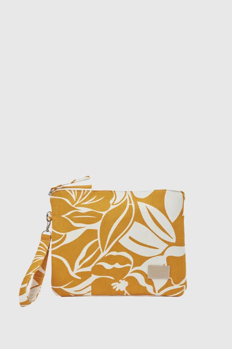 Pochette mare in cotone stampa fiori | Verde Fashion - 5