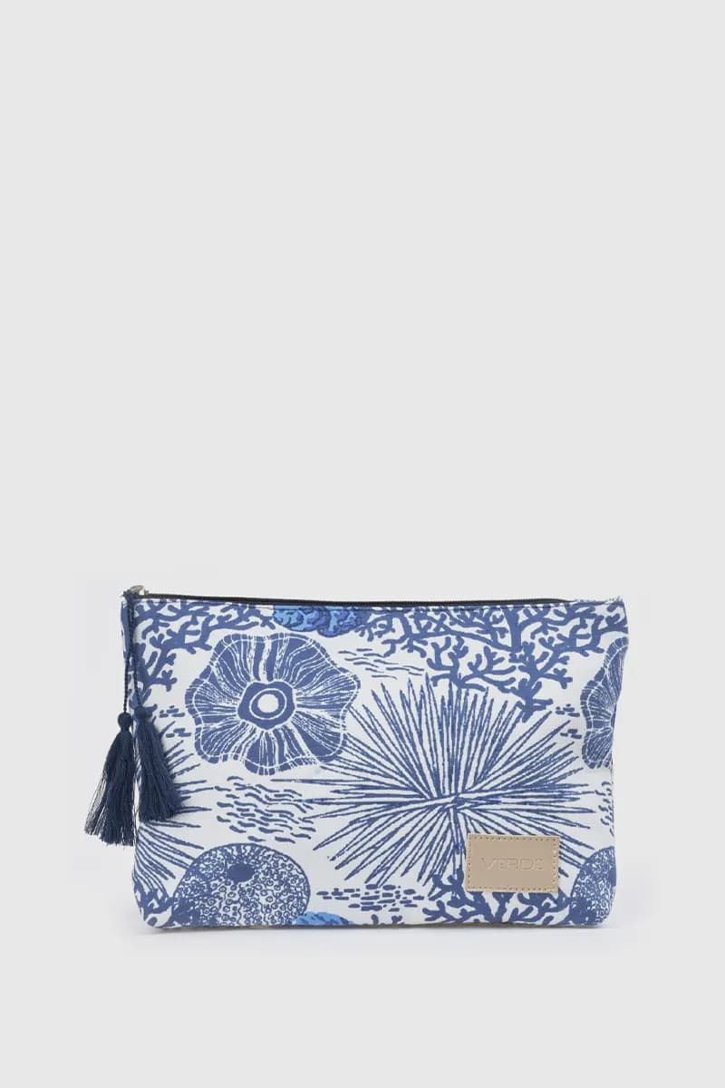 Pochette mare in cotone stampa floreale | Verde Fashion - 5