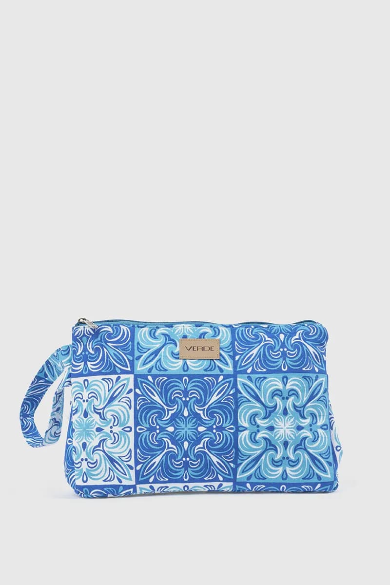 Pochette mare in cotone stampa maioliche | Verde Fashion - 4