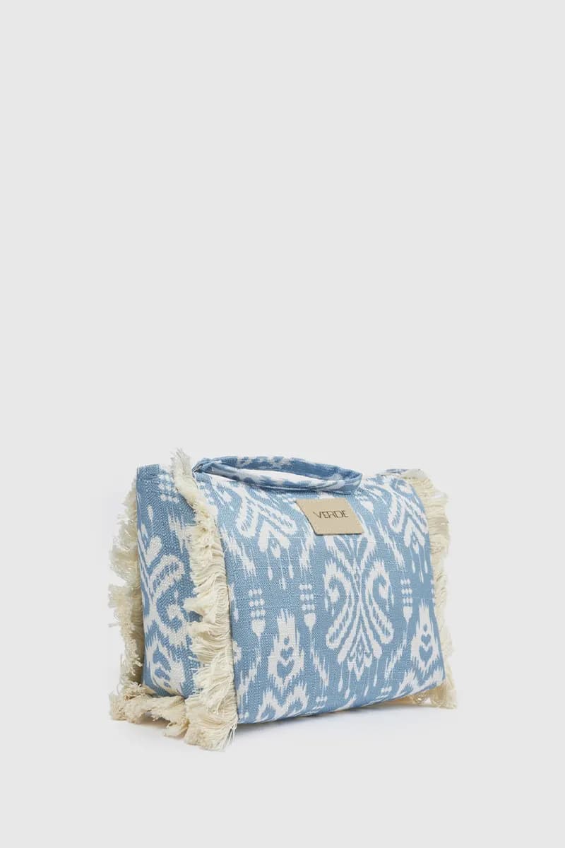 Pochette mare in tessuto stampa damascata | Verde Fashion - 4