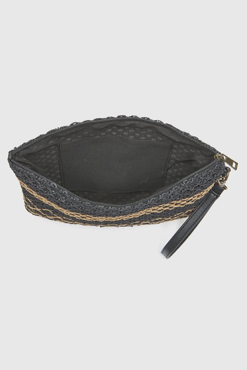 Pochette mare in paglia texture intrecciata | Verde Fashion - 2
