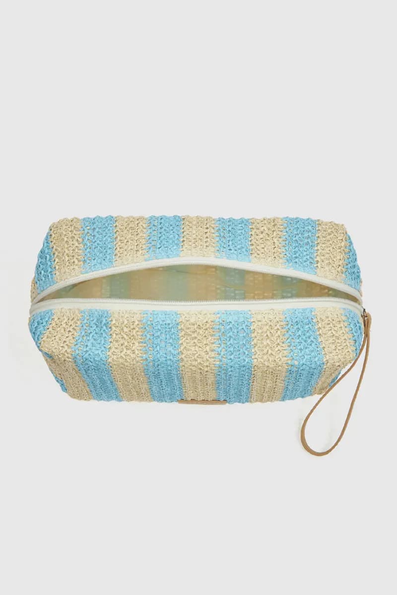 Pochette mare in paglia a righe | Verde Fashion - 10