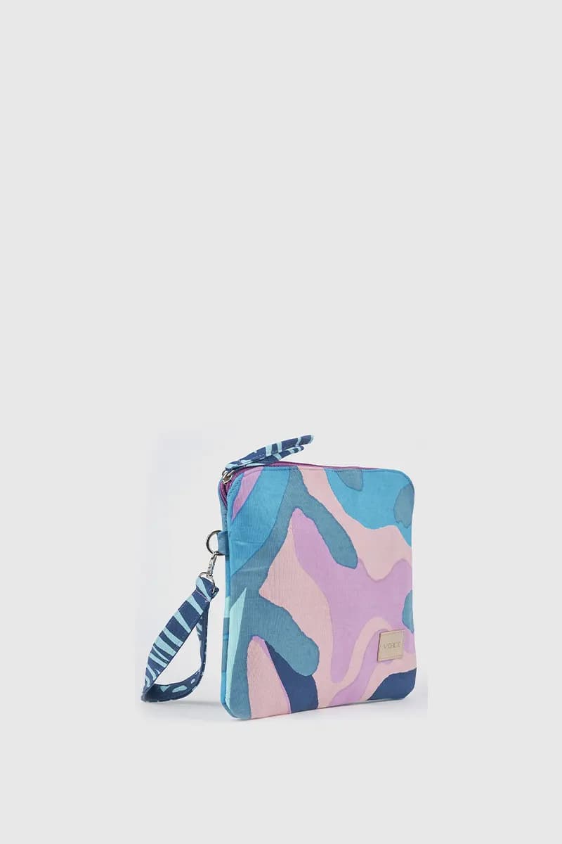 Pochette mare in cotone fantasia marina | Verde Fashion - 8