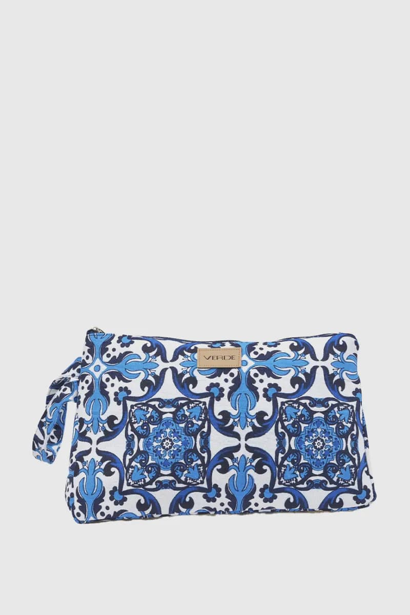 Pochette mare in cotone stampa maioliche | Verde Fashion - 4