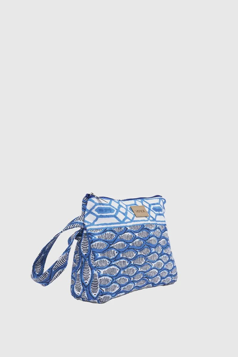 Pochette mare in cotone stampa pesci | Verde Fashion - 12