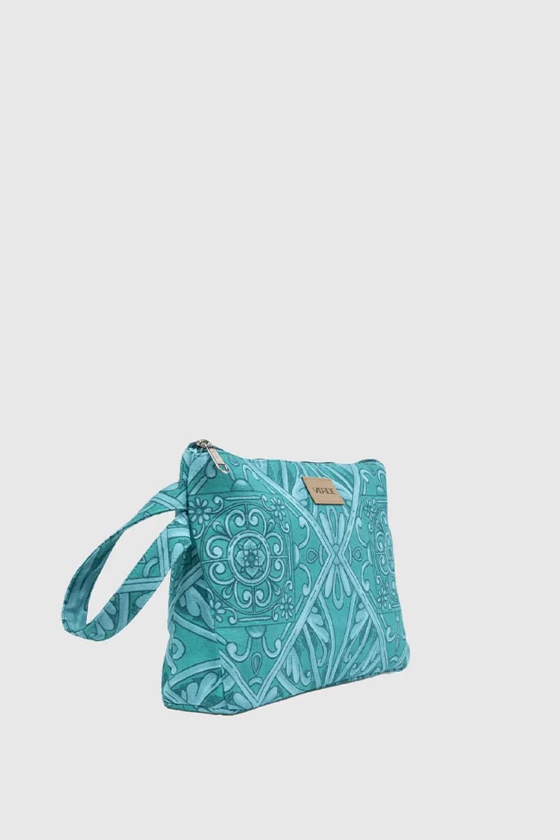Pochette mare in cotone stampa maioliche | Verde Fashion - 4