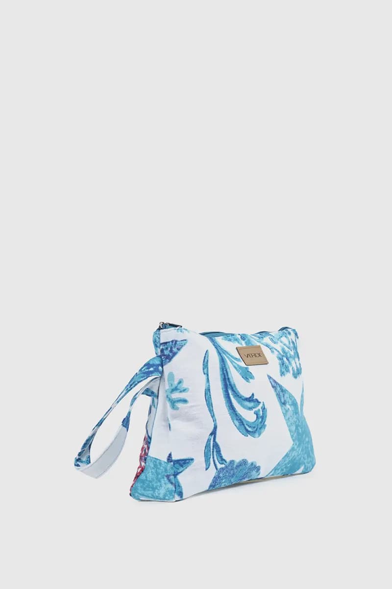 Pochette mare in cotone stampa marina | Verde Fashion - 12