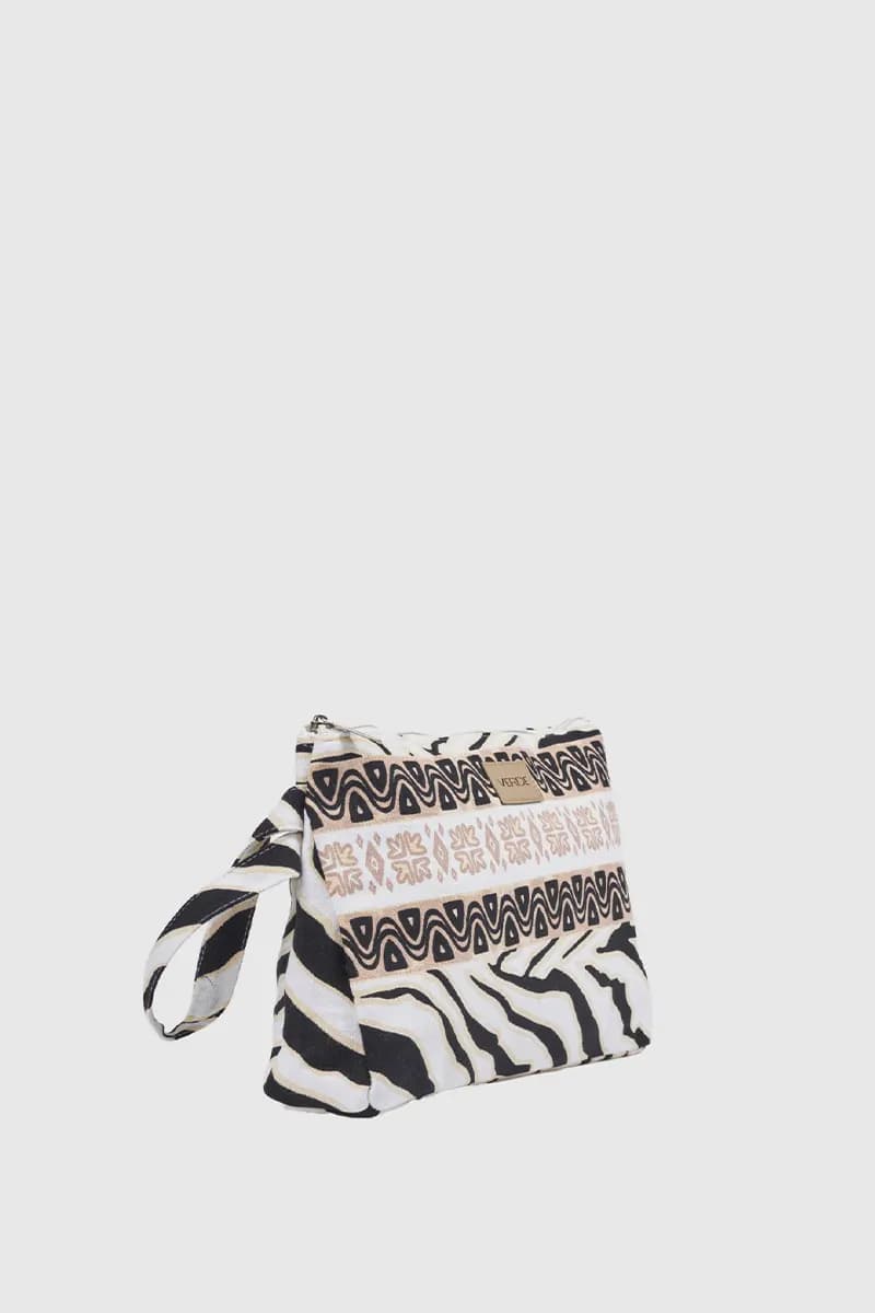 Pochette mare in cotone stampa etnica | Verde Fashion - 4