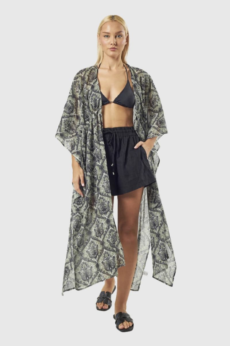 Kaftano stampa Paisley | Verde Fashion - 4