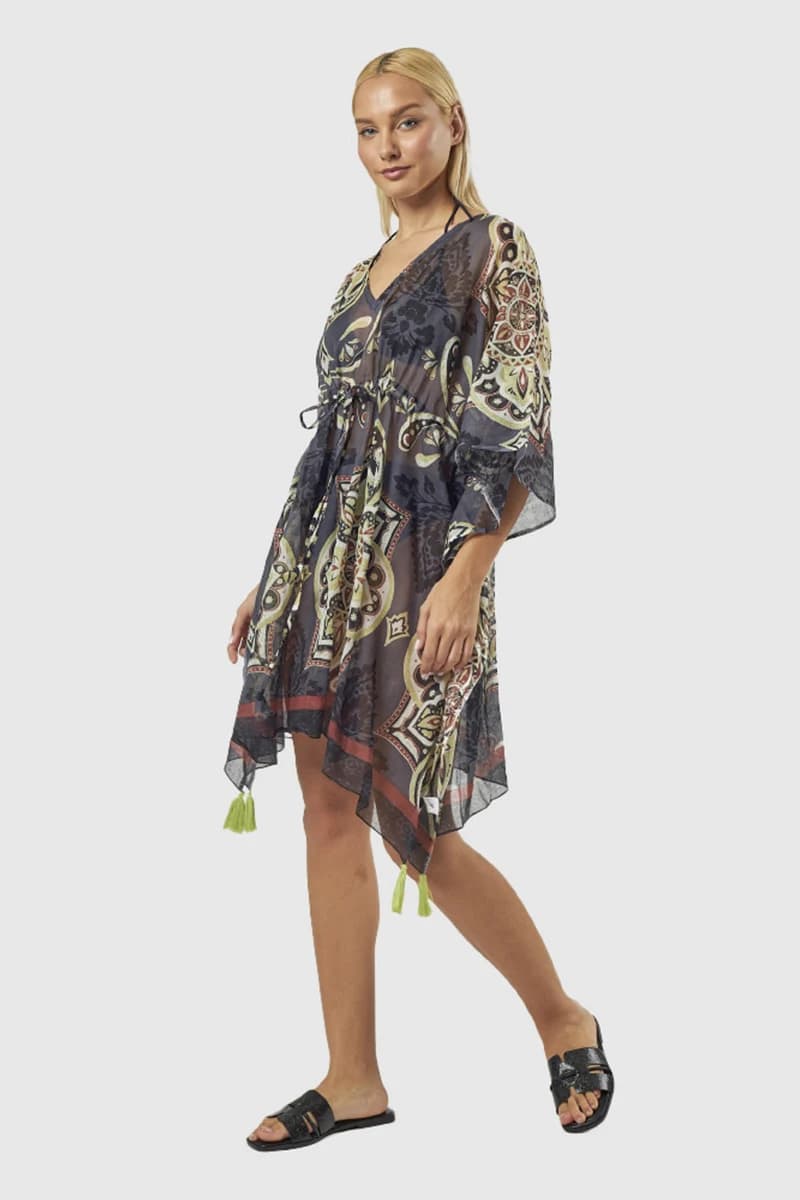 Kaftano stampa Paisley | Verde Fashion - 3