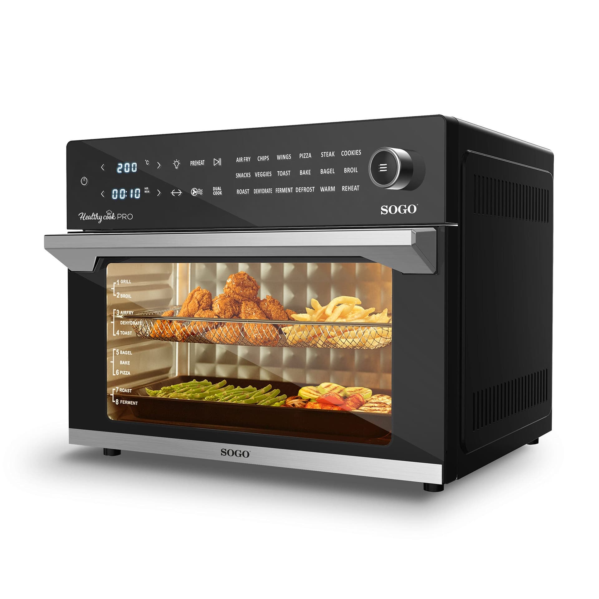 Friggitrice a doppia cottura senza olio con forno integrato - 30 litri - 1800 W - 4