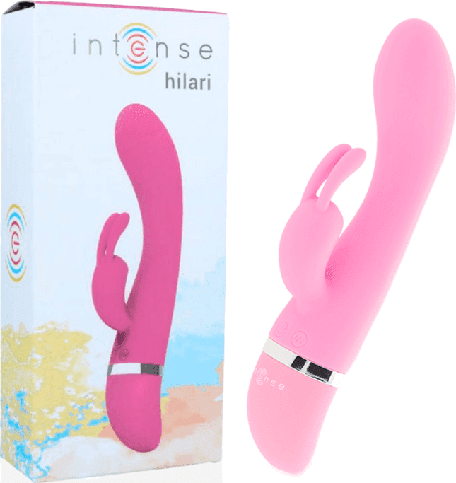INTENSE Hilari - Vibratore Rabbit in Silicone Medico, 30 Modalità di Vibrazione, Doppia Stimolazione Vaginale e Clitoridea, Impermeabile IPX7, Sex Toy Ergonomico per Donna, Rosa - 4
