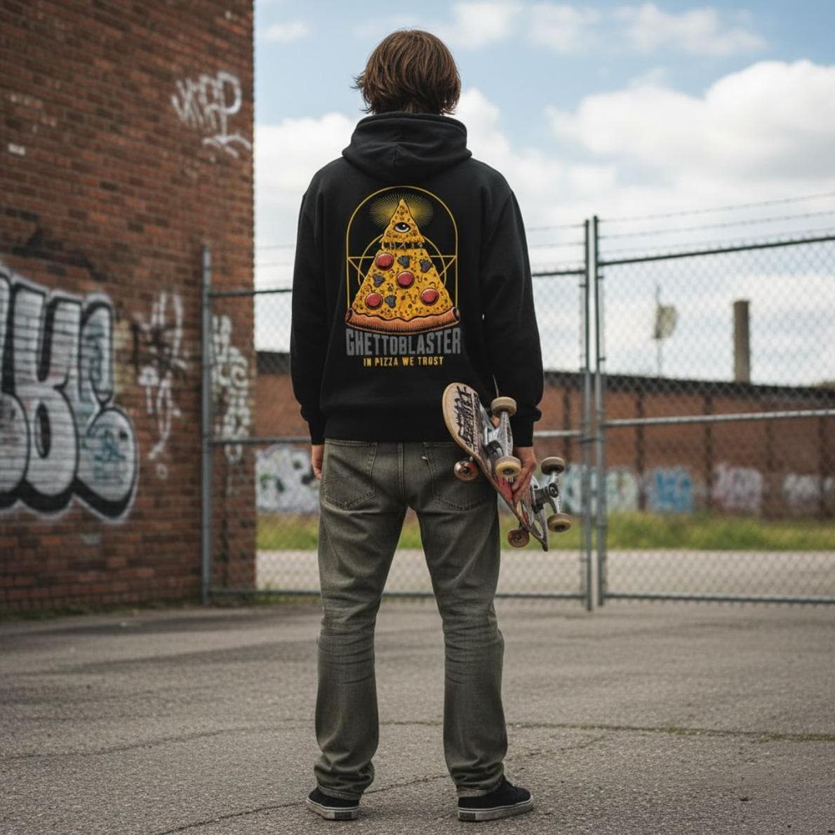 Felpa Ghettoblaster Pizza hoodie black - 4