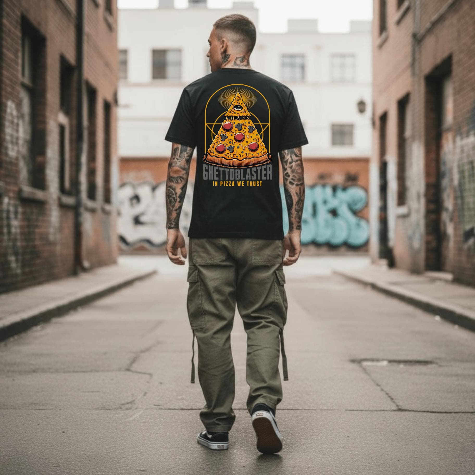 T-shirt Ghettoblaster Pizza black - 2