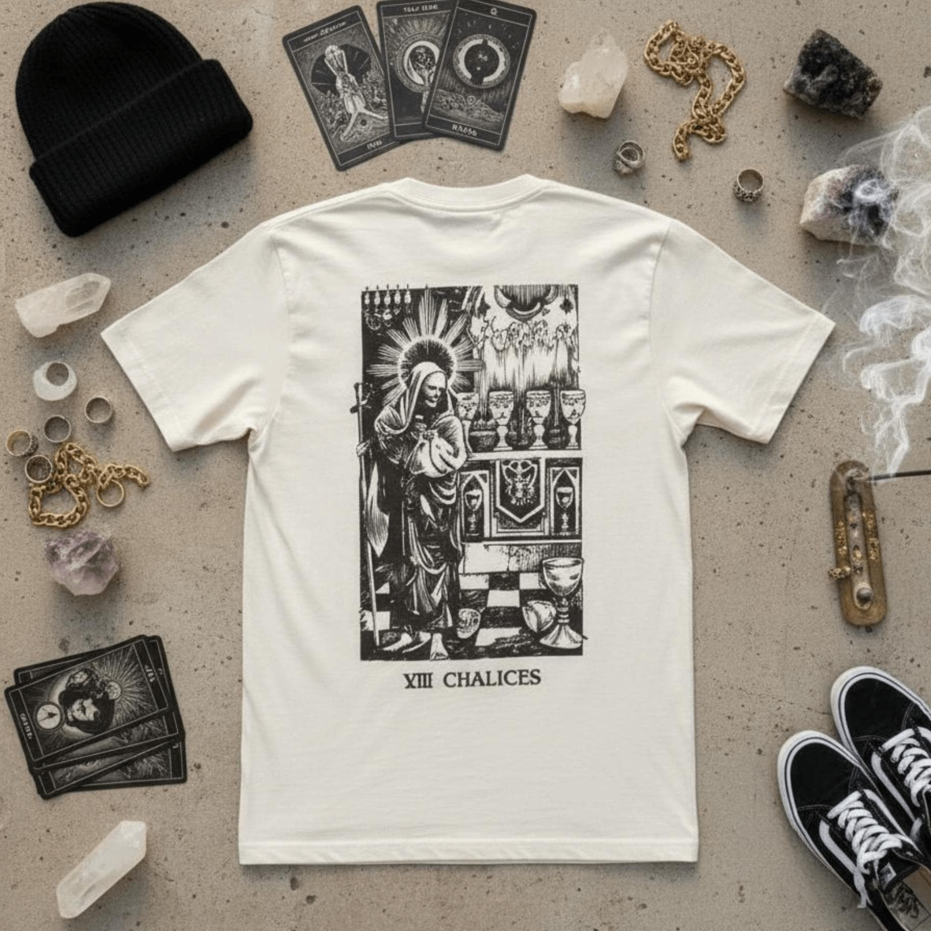 T-shirt Ghettoblaster Tarot Chalices off white - 7