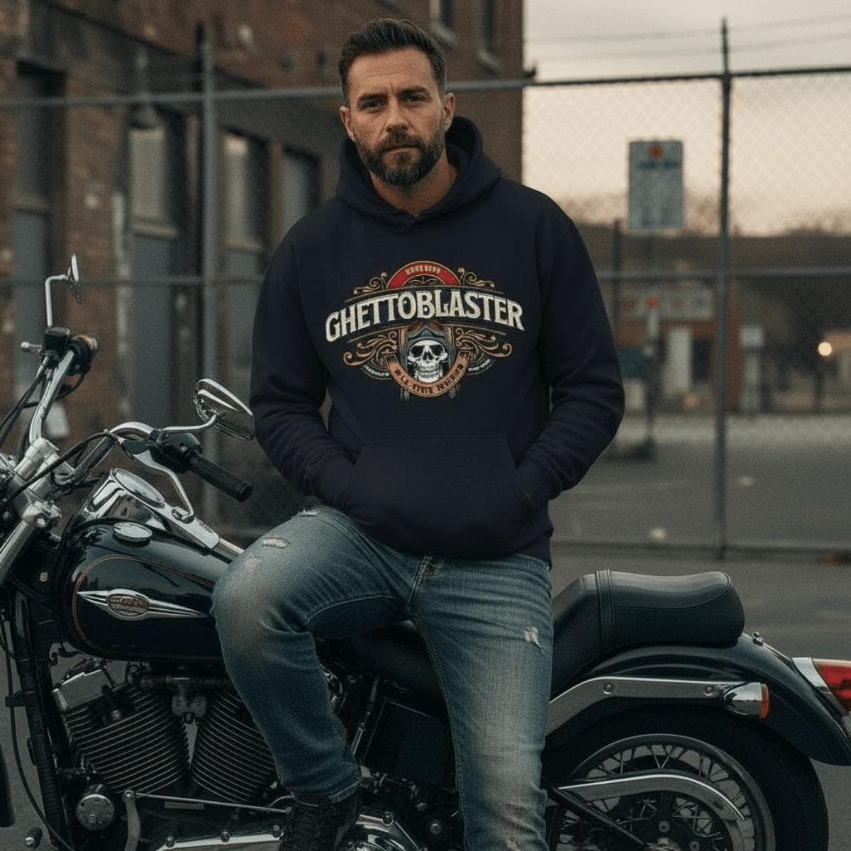 Felpa Ghettoblaster Riders hoodie navy - 4