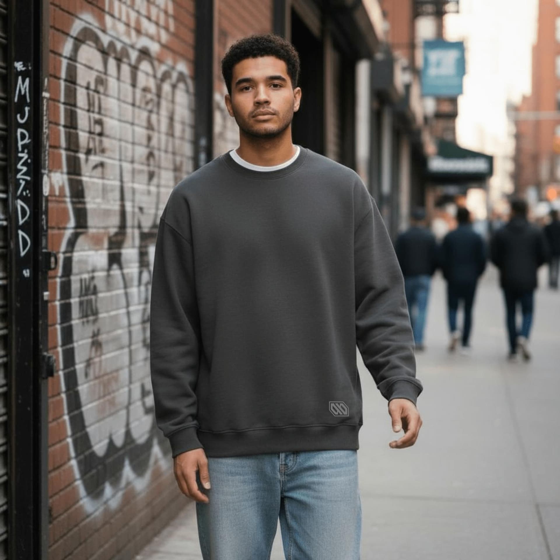 Felpa Ghettoblaster Basic crewneck asphalt grey - 3