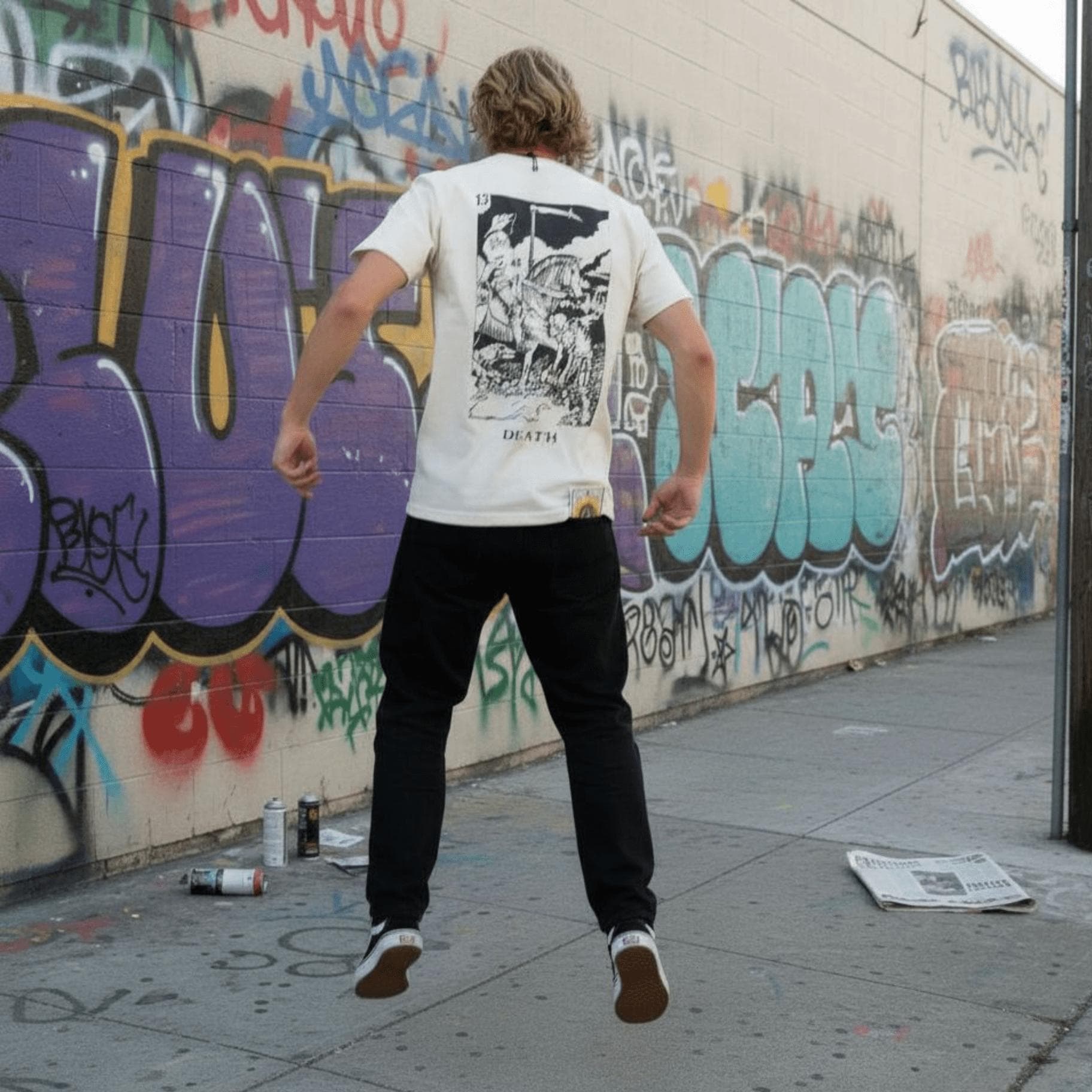 T-shirt Ghettoblaster Tarot Death off white - 4