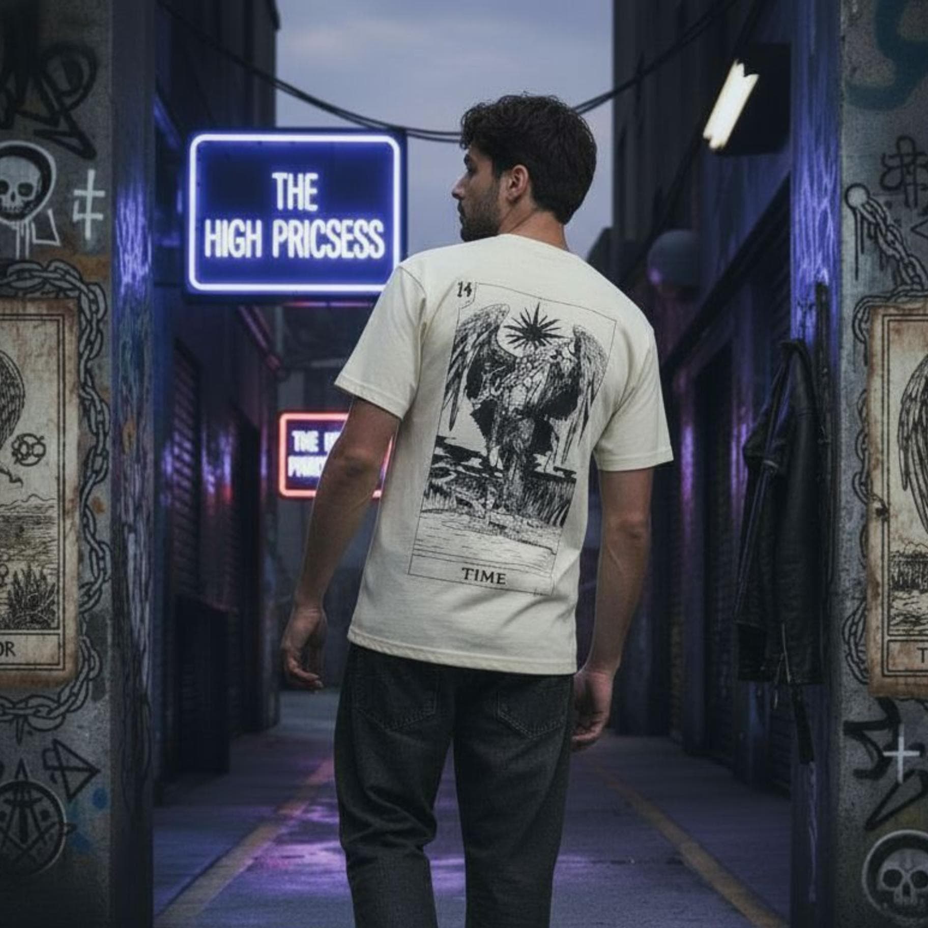 T-shirt Ghettoblaster Tarot Time off white - 3