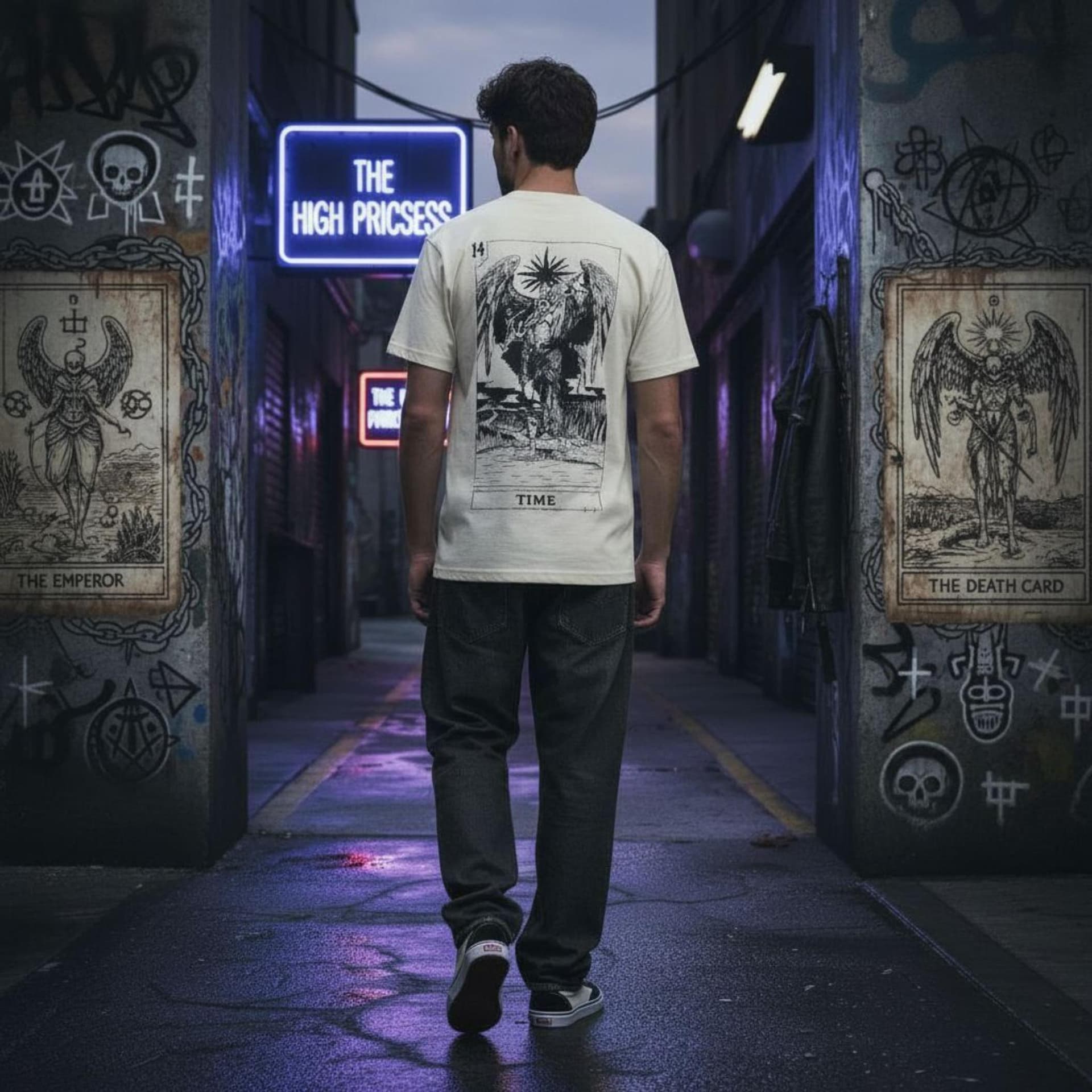 T-shirt Ghettoblaster Tarot Time off white - 4
