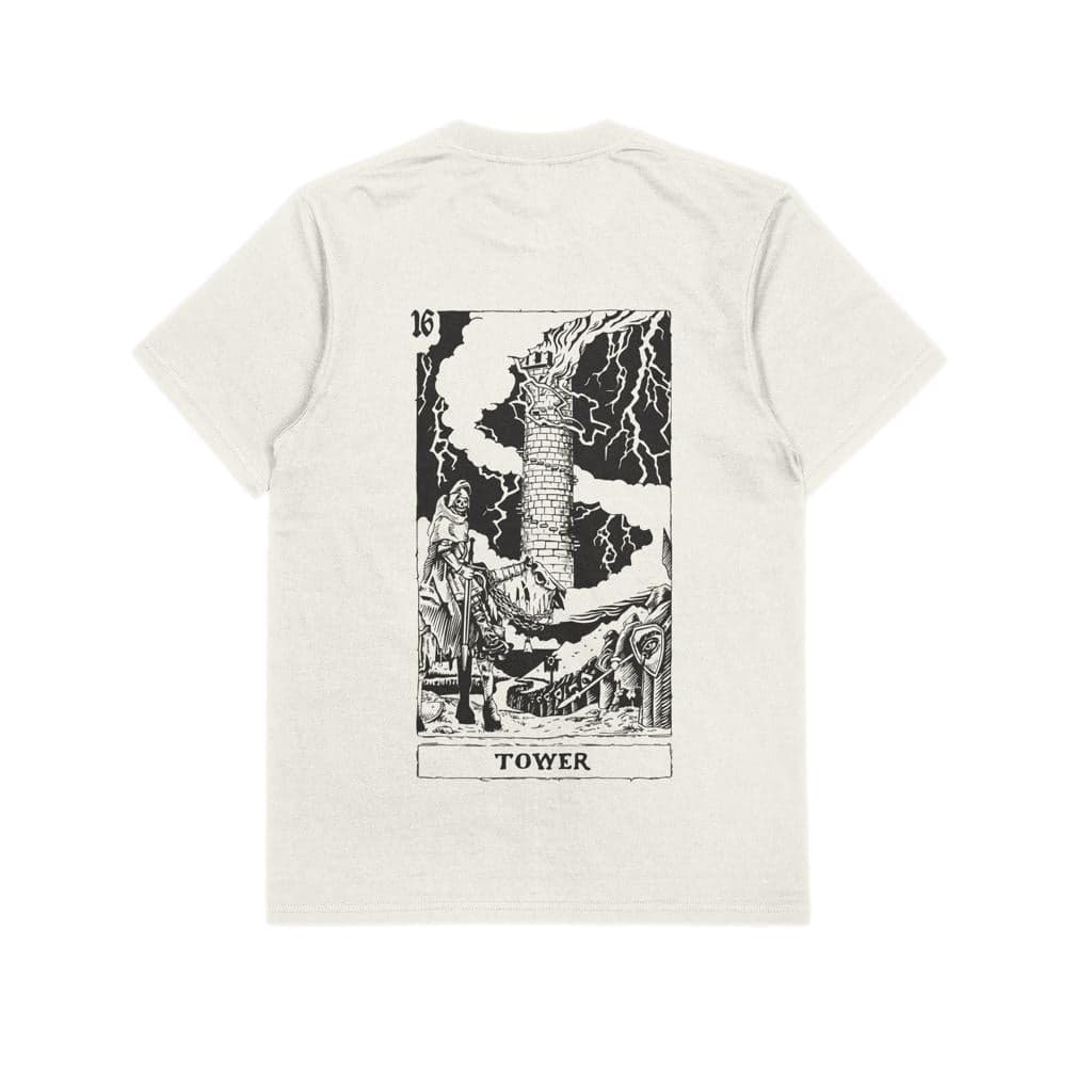 T-shirt Ghettoblaster Tarot Tower off white - 5