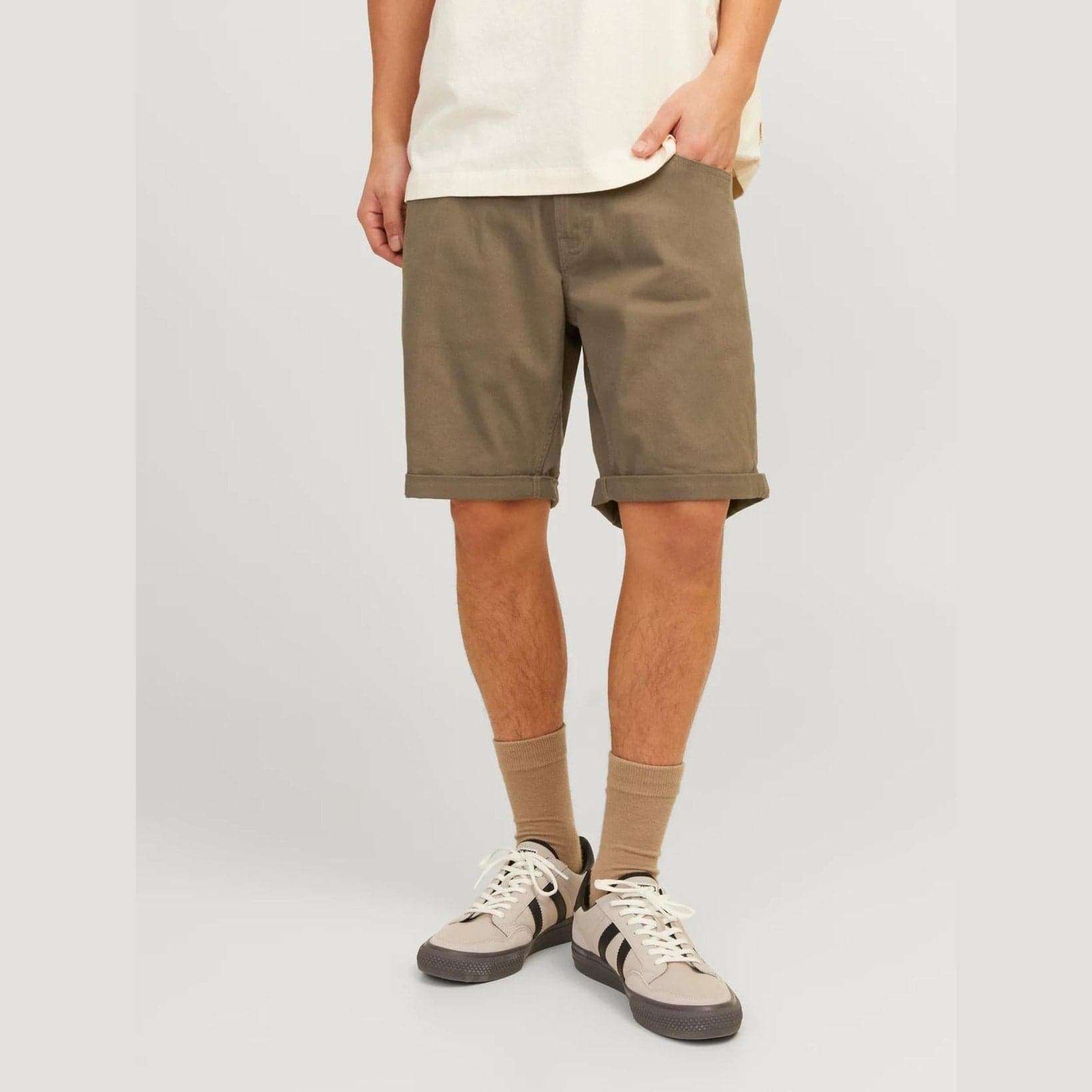 Shorts Jack & Jones Strick brown bungee cord - 3