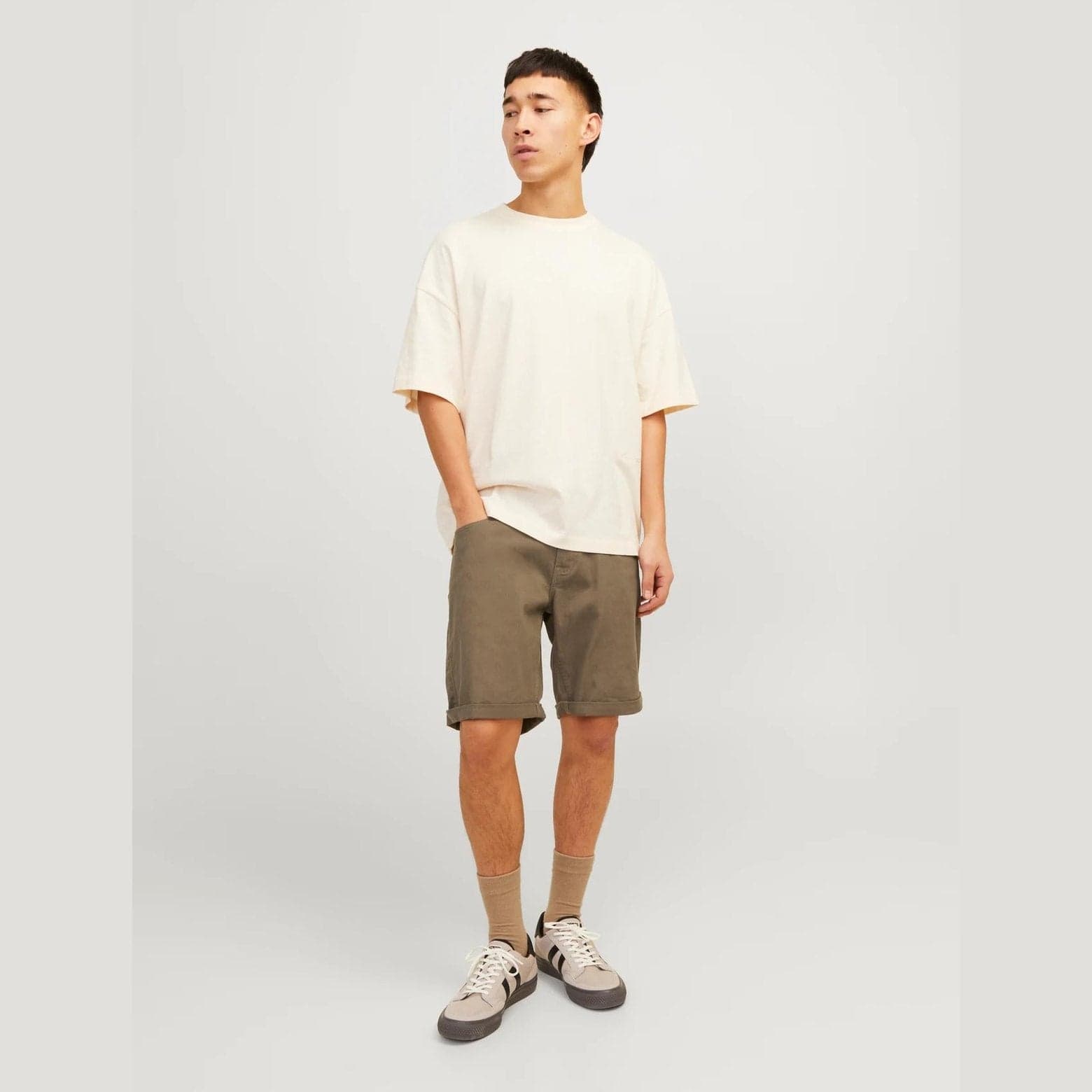 Shorts Jack & Jones Strick brown bungee cord - 4