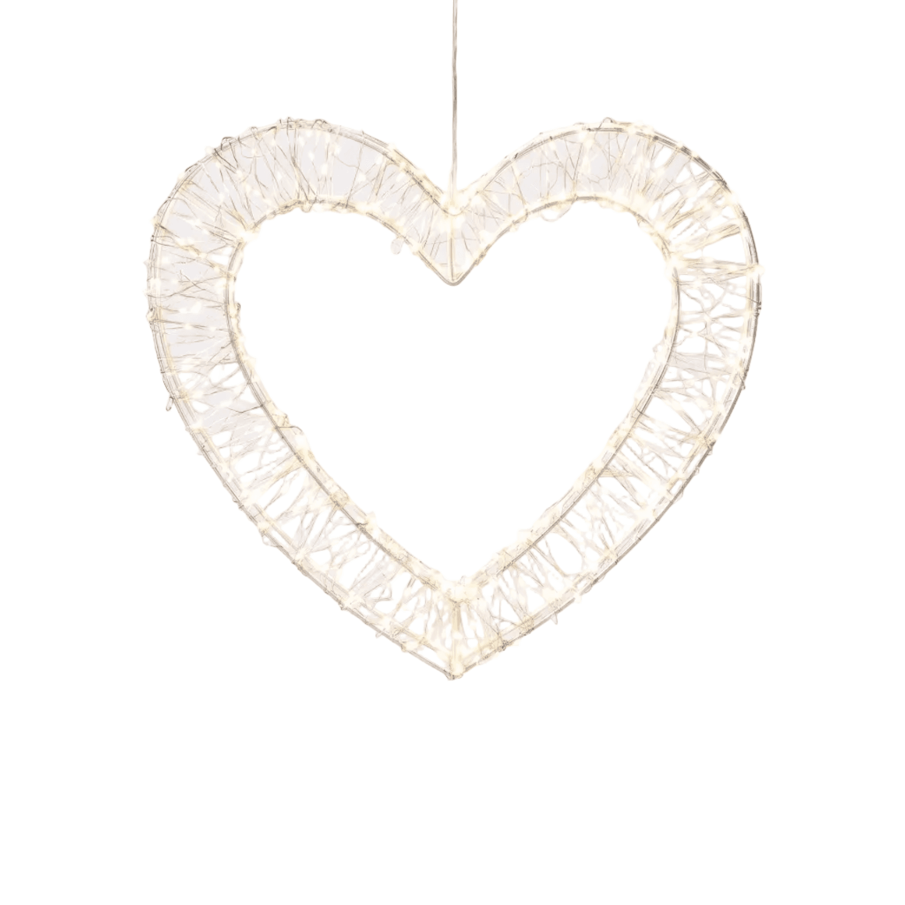 Cuore luminoso decorativo con LED bianco caldo, per finestre e balconi - 5