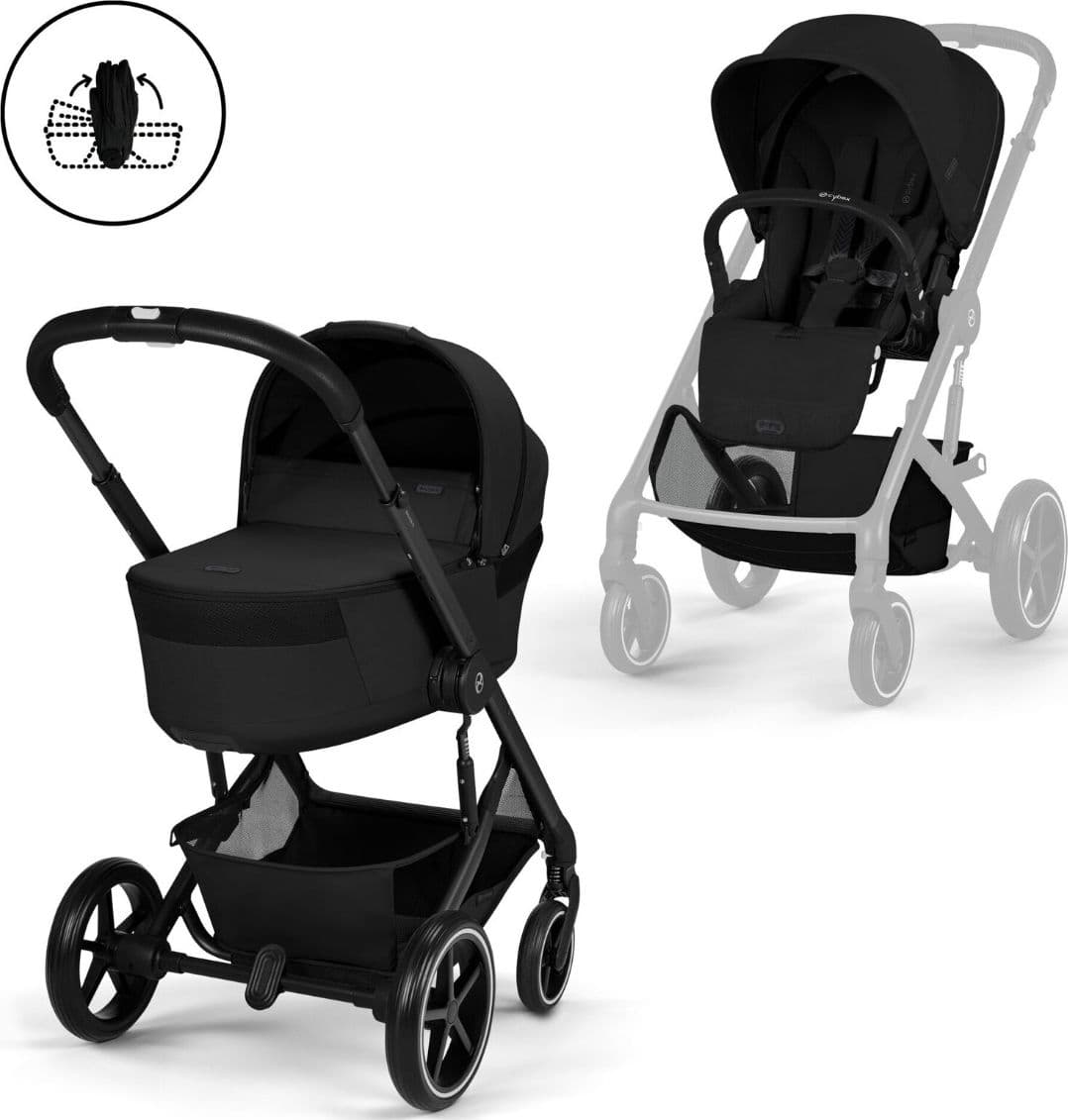 Duo Cybex Gold Balios S Lux con Navicella Richiudibile – Moon Black